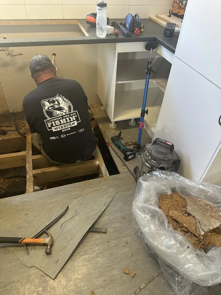 Vinyl Subfloor Repair — Massey — Staff completing structural repair